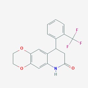 9-[2-(TRIFLUOROMETHYL)PHENYL]-2H,3H,6H,7H,8H,9H-[1,4]DIOXINO[2,3-G]QUINOLIN-7-ONE