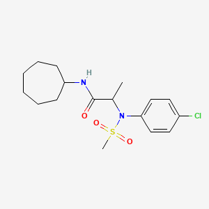 molecular formula C17H25ClN2O3S B4194781 N~2~-(4-chlorophenyl)-N~1~-cycloheptyl-N~2~-(methylsulfonyl)alaninamide 