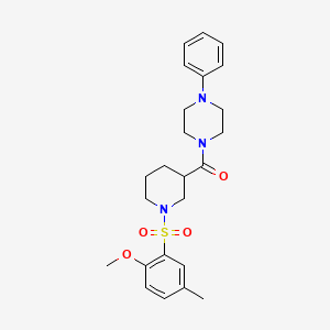 molecular formula C24H31N3O4S B4194782 1-({1-[(2-methoxy-5-methylphenyl)sulfonyl]-3-piperidinyl}carbonyl)-4-phenylpiperazine 