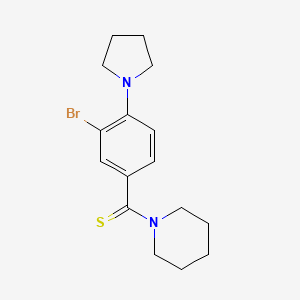 molecular formula C16H21BrN2S B4194786 1-{[3-bromo-4-(1-pyrrolidinyl)phenyl]carbonothioyl}piperidine 