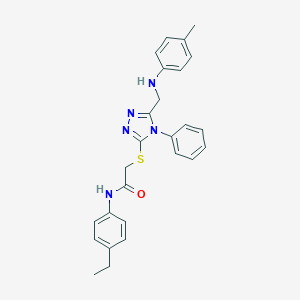 N-(4-ethylphenyl)-2-{[4-phenyl-5-(4-toluidinomethyl)-4H-1,2,4-triazol-3-yl]sulfanyl}acetamide