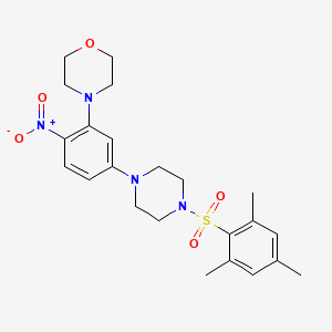 molecular formula C23H30N4O5S B4194802 4-{5-[4-(mesitylsulfonyl)-1-piperazinyl]-2-nitrophenyl}morpholine 