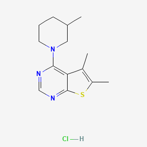 molecular formula C14H20ClN3S B4194804 5,6-dimethyl-4-(3-methyl-1-piperidinyl)thieno[2,3-d]pyrimidine hydrochloride 