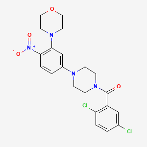 molecular formula C21H22Cl2N4O4 B4194811 4-{5-[4-(2,5-dichlorobenzoyl)-1-piperazinyl]-2-nitrophenyl}morpholine 