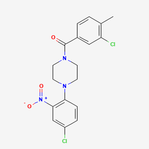 molecular formula C18H17Cl2N3O3 B4194813 1-(3-chloro-4-methylbenzoyl)-4-(4-chloro-2-nitrophenyl)piperazine 