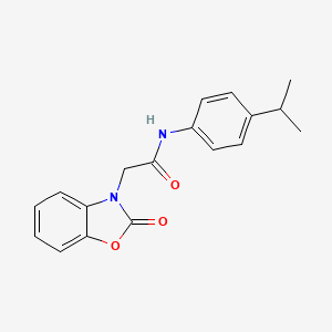 molecular formula C18H18N2O3 B4194814 N-(4-isopropylphenyl)-2-(2-oxo-1,3-benzoxazol-3(2H)-yl)acetamide 