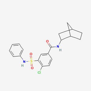 molecular formula C20H21ClN2O3S B4194828 3-(anilinosulfonyl)-N-bicyclo[2.2.1]hept-2-yl-4-chlorobenzamide 