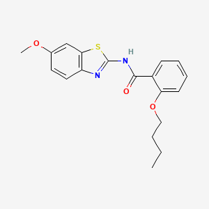 molecular formula C19H20N2O3S B4194843 2-butoxy-N-(6-methoxy-1,3-benzothiazol-2-yl)benzamide 