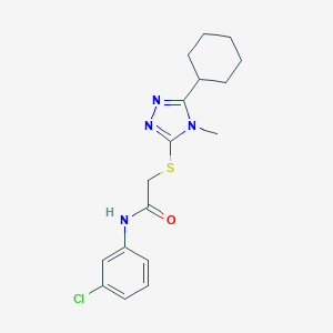 molecular formula C17H21ClN4OS B419485 N-(3-chlorophenyl)-2-[(5-cyclohexyl-4-methyl-4H-1,2,4-triazol-3-yl)sulfanyl]acetamide 