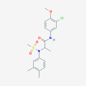 molecular formula C19H23ClN2O4S B4194856 N~1~-(3-chloro-4-methoxyphenyl)-N~2~-(3,4-dimethylphenyl)-N~2~-(methylsulfonyl)alaninamide 
