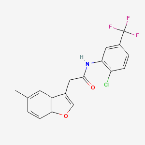 molecular formula C18H13ClF3NO2 B4194858 N-[2-chloro-5-(trifluoromethyl)phenyl]-2-(5-methyl-1-benzofuran-3-yl)acetamide 