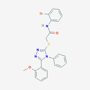 molecular formula C23H19BrN4O2S B419486 N-(2-bromophenyl)-2-{[5-(2-methoxyphenyl)-4-phenyl-4H-1,2,4-triazol-3-yl]sulfanyl}acetamide CAS No. 482650-54-4