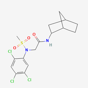 molecular formula C16H19Cl3N2O3S B4194861 N~1~-bicyclo[2.2.1]hept-2-yl-N~2~-(methylsulfonyl)-N~2~-(2,4,5-trichlorophenyl)glycinamide 