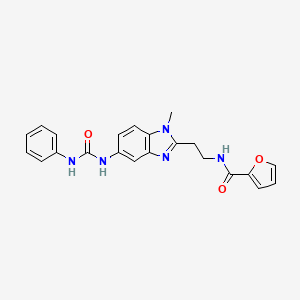 molecular formula C22H21N5O3 B4194869 N-(2-{5-[(anilinocarbonyl)amino]-1-methyl-1H-benzimidazol-2-yl}ethyl)-2-furamide 