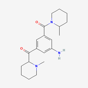 molecular formula C20H29N3O2 B4194873 {3-amino-5-[(2-methyl-1-piperidinyl)carbonyl]phenyl}(1-methyl-2-piperidinyl)methanone 