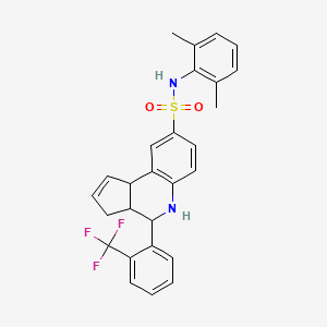 molecular formula C27H25F3N2O2S B4194874 N-(2,6-dimethylphenyl)-4-[2-(trifluoromethyl)phenyl]-3a,4,5,9b-tetrahydro-3H-cyclopenta[c]quinoline-8-sulfonamide 
