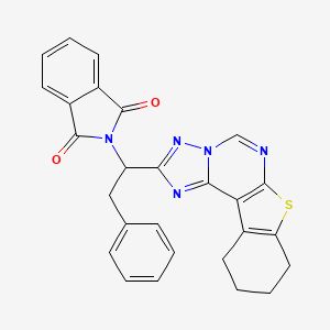 molecular formula C27H21N5O2S B4194878 2-[2-phenyl-1-(8,9,10,11-tetrahydro[1]benzothieno[3,2-e][1,2,4]triazolo[1,5-c]pyrimidin-2-yl)ethyl]-1H-isoindole-1,3(2H)-dione 