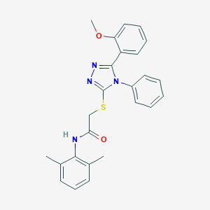 molecular formula C25H24N4O2S B419488 N-(2,6-dimethylphenyl)-2-{[5-(2-methoxyphenyl)-4-phenyl-4H-1,2,4-triazol-3-yl]sulfanyl}acetamide CAS No. 482650-52-2