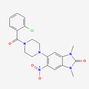 molecular formula C20H20ClN5O4 B4194892 5-[4-(2-chlorobenzoyl)-1-piperazinyl]-1,3-dimethyl-6-nitro-1,3-dihydro-2H-benzimidazol-2-one 