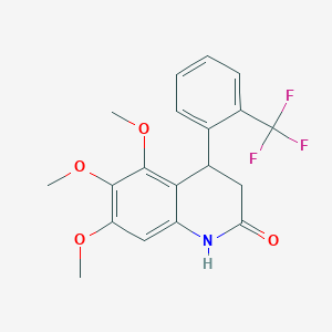 5,6,7-trimethoxy-4-[2-(trifluoromethyl)phenyl]-3,4-dihydro-2(1H)-quinolinone