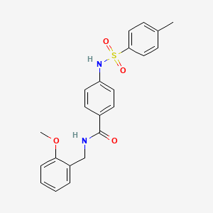 molecular formula C22H22N2O4S B4194918 N-(2-methoxybenzyl)-4-{[(4-methylphenyl)sulfonyl]amino}benzamide 