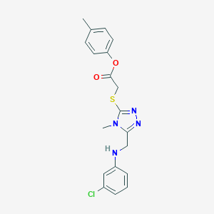 molecular formula C19H19ClN4O2S B419492 4-methylphenyl ({5-[(3-chloroanilino)methyl]-4-methyl-4H-1,2,4-triazol-3-yl}sulfanyl)acetate 
