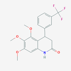 molecular formula C19H18F3NO4 B4194926 5,6,7-trimethoxy-4-[3-(trifluoromethyl)phenyl]-3,4-dihydro-2(1H)-quinolinone 