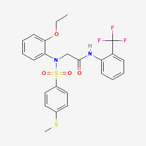molecular formula C24H23F3N2O4S2 B4194928 N~2~-(2-ethoxyphenyl)-N~2~-{[4-(methylthio)phenyl]sulfonyl}-N~1~-[2-(trifluoromethyl)phenyl]glycinamide 
