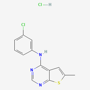 molecular formula C13H11Cl2N3S B4194932 N-(3-chlorophenyl)-6-methylthieno[2,3-d]pyrimidin-4-amine hydrochloride 