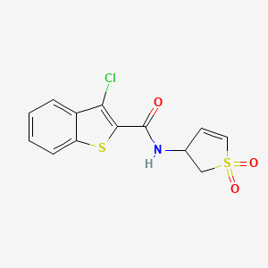 molecular formula C13H10ClNO3S2 B4194952 3-chloro-N-(1,1-dioxido-2,3-dihydro-3-thienyl)-1-benzothiophene-2-carboxamide 