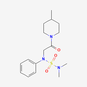 molecular formula C16H25N3O3S B4194973 N,N-dimethyl-N'-[2-(4-methyl-1-piperidinyl)-2-oxoethyl]-N'-phenylsulfamide 