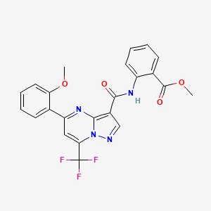 molecular formula C23H17F3N4O4 B4194991 methyl 2-({[5-(2-methoxyphenyl)-7-(trifluoromethyl)pyrazolo[1,5-a]pyrimidin-3-yl]carbonyl}amino)benzoate 