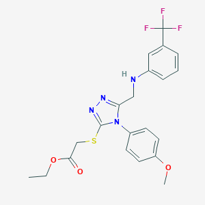 ethyl [(4-(4-methoxyphenyl)-5-{[3-(trifluoromethyl)anilino]methyl}-4H-1,2,4-triazol-3-yl)sulfanyl]acetate