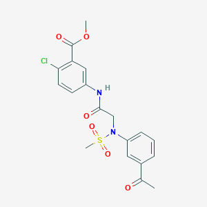 molecular formula C19H19ClN2O6S B4195012 methyl 5-{[N-(3-acetylphenyl)-N-(methylsulfonyl)glycyl]amino}-2-chlorobenzoate 