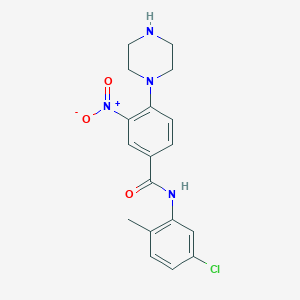molecular formula C18H19ClN4O3 B4195045 N-(5-chloro-2-methylphenyl)-3-nitro-4-(1-piperazinyl)benzamide 