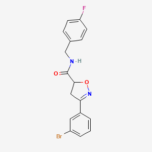 molecular formula C17H14BrFN2O2 B4195054 3-(3-bromophenyl)-N-(4-fluorobenzyl)-4,5-dihydro-5-isoxazolecarboxamide 