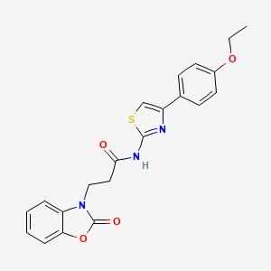molecular formula C21H19N3O4S B4195062 N-[4-(4-ethoxyphenyl)-1,3-thiazol-2-yl]-3-(2-oxo-1,3-benzoxazol-3(2H)-yl)propanamide 