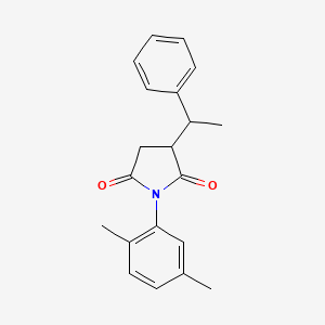 molecular formula C20H21NO2 B4195093 1-(2,5-dimethylphenyl)-3-(1-phenylethyl)-2,5-pyrrolidinedione 