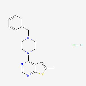 molecular formula C18H21ClN4S B4195098 4-(4-benzyl-1-piperazinyl)-6-methylthieno[2,3-d]pyrimidine hydrochloride 