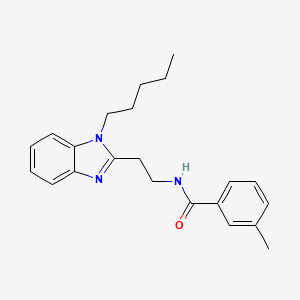 3-methyl-N-[2-(1-pentyl-1H-benzimidazol-2-yl)ethyl]benzamide