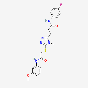 N-(4-fluorophenyl)-3-[5-({2-[(3-methoxyphenyl)amino]-2-oxoethyl}thio)-4-methyl-4H-1,2,4-triazol-3-yl]propanamide