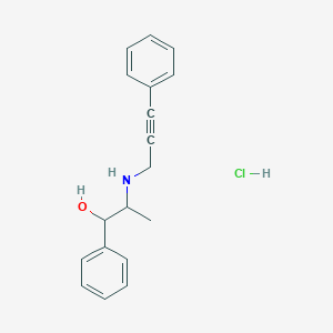 molecular formula C18H20ClNO B4195123 1-phenyl-2-[(3-phenyl-2-propyn-1-yl)amino]-1-propanol hydrochloride 