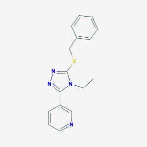 molecular formula C16H16N4S B419514 3-[5-(benzylsulfanyl)-4-ethyl-4H-1,2,4-triazol-3-yl]pyridine CAS No. 333331-33-2