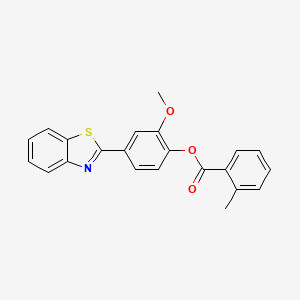 molecular formula C22H17NO3S B4195147 4-(1,3-benzothiazol-2-yl)-2-methoxyphenyl 2-methylbenzoate 