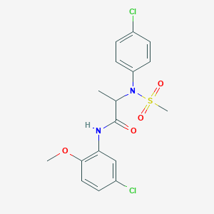 molecular formula C17H18Cl2N2O4S B4195157 N~1~-(5-chloro-2-methoxyphenyl)-N~2~-(4-chlorophenyl)-N~2~-(methylsulfonyl)alaninamide 