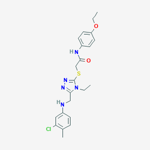 2-({5-[(3-chloro-4-methylanilino)methyl]-4-ethyl-4H-1,2,4-triazol-3-yl}sulfanyl)-N-(4-ethoxyphenyl)acetamide