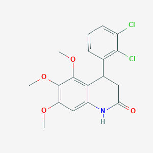 molecular formula C18H17Cl2NO4 B4195164 4-(2,3-dichlorophenyl)-5,6,7-trimethoxy-3,4-dihydro-2(1H)-quinolinone 