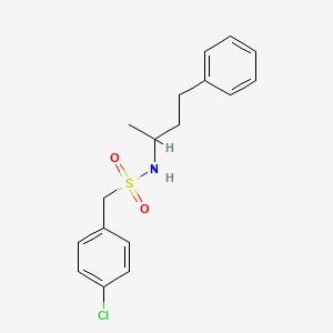 molecular formula C17H20ClNO2S B4195175 1-(4-chlorophenyl)-N-(1-methyl-3-phenylpropyl)methanesulfonamide 