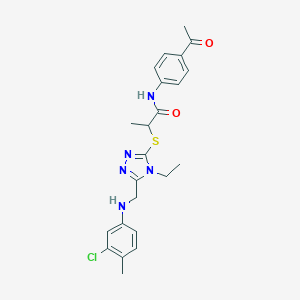 N-(4-acetylphenyl)-2-({5-[(3-chloro-4-methylanilino)methyl]-4-ethyl-4H-1,2,4-triazol-3-yl}sulfanyl)propanamide