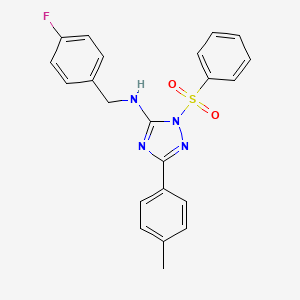 molecular formula C22H19FN4O2S B4195185 N-(4-fluorobenzyl)-3-(4-methylphenyl)-1-(phenylsulfonyl)-1H-1,2,4-triazol-5-amine 